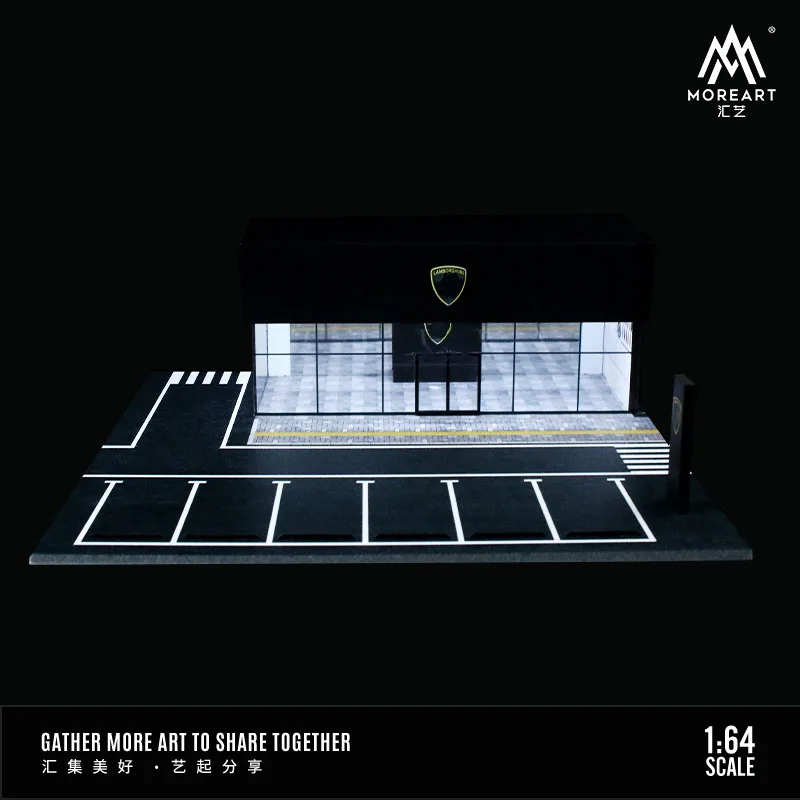 [New Lamborghini] MoreArt 1:64 Car Showroom Miniature Landscape Car Theme Diorama Car Parking Lot Car Display/Collecction 