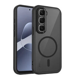 Fashion Simple Frosted Clear Magnetic Ultra Thin Shockproof Case for Infinix Hot 60 Pro (Black)