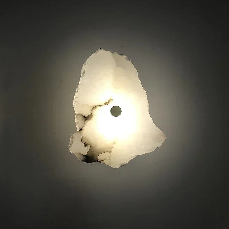 Modern Natural Marble Wall Lamps Copper Luxury Novelty Lighting Sconce Bedroom Living Dining Room Decor Art Design Led Ligthts