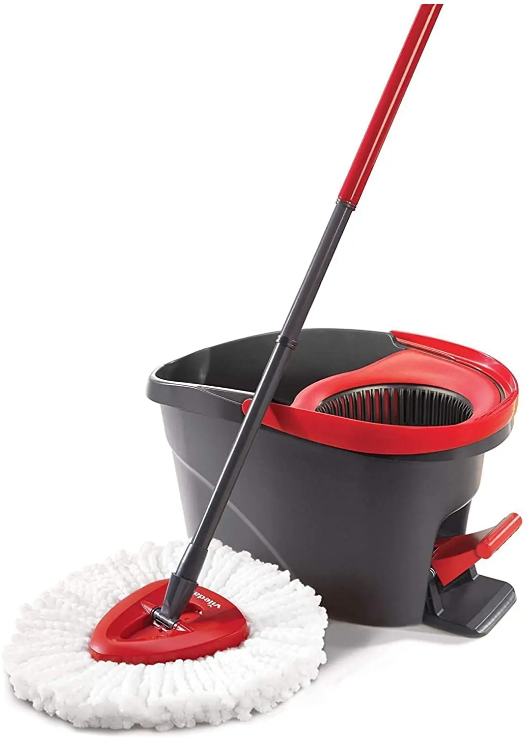 Vileda Easy Wring and Clean Microfibre Mop and Bucket with Power Spin  Wringer