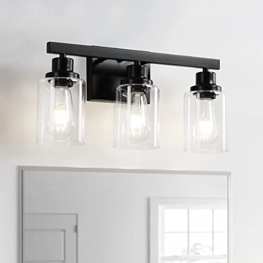 Bathroom Light Fixtures Bathroom Vanity Light with Clear Glass Shade Modern Bathroom Wall Lights Over Mirror Farmhouse Wall Sco