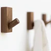 Beech Wood No Punching Black Walnut Hook Entrance Wall Hanging Clothes Clothing Store Single Adhesive Hook 2