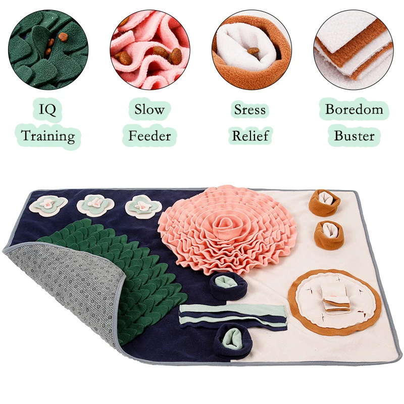 Snuffle Mat for Dogs Interactive Feed Game with Non Slip Bottom Pad Dog Treats Feeding Mat Encourages Natural Foraging Skills