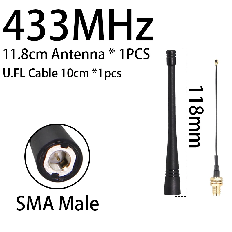 로라 433MHz 안테나 433MHz 미니 안테나 SMA 옴니 고이득 장거리 제어 리모컨 무선 모듈 안테나