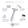 BAILI Safety Razor Double Edge One Blade Shaver Classic Barber Wet Shaving for Men Women Beard Hair Removal with Blades BR191T 2