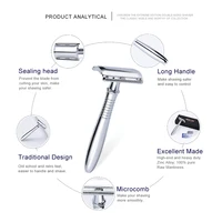 BAILI Safety Razor Double Edge One Blade Shaver Classic Barber Wet Shaving for Men Women Beard Hair Removal with Blades BR191T 2
