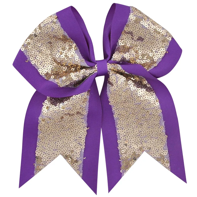 20,3 cm große Pailletten-Ripsband für Damen, Cheer Bow, Krokodilklemmen, Haarspangen, Kopfbedeckung, Teenager, Sport, Cheerleader, Mädchen-Haarspange – Detail 13