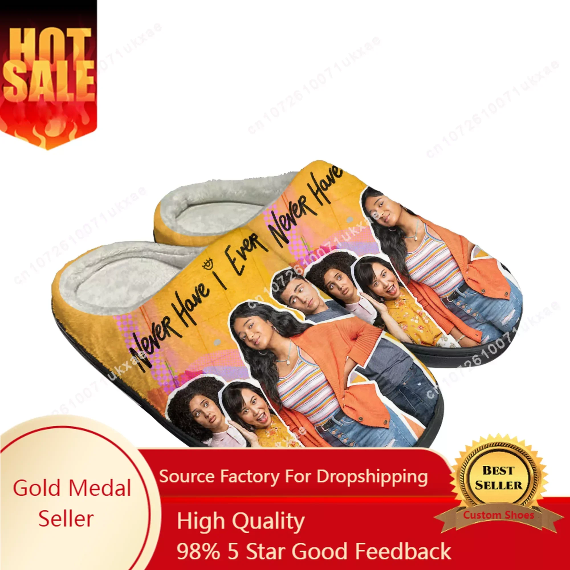Never Have I Ever Home Cotton Slippers Mens Womens Plush Bedroom Casual Keep Warm Shoes Thermal Indoor Slipper Customized Shoe