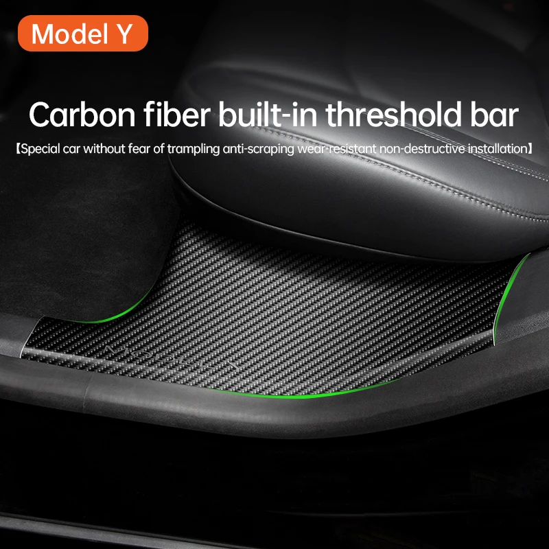 Carbon Fiber Threshold Strip For Tesla Model 3 Door Sill Strip Protector  Stickers Welcome Pedal Decoration Car - buy Carbon Fiber Threshold Strip  For Tesla Model 3 Door Sill Strip Protector Stickers