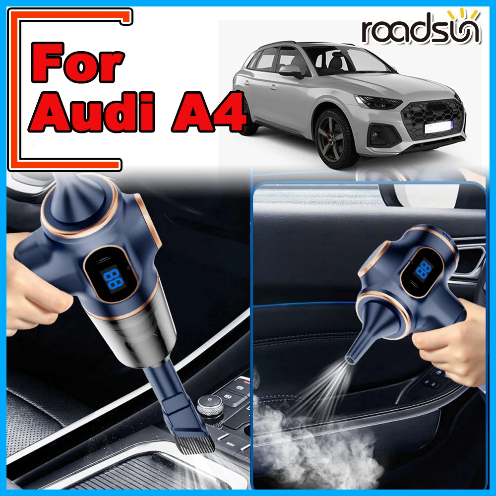 For Audi A4 Powerful Hoover 120W Car Hoover Dry Wet Dual Use Mini Dust Collector Auto Vacuum Cleaner 2 in 1 Suction&Blowing