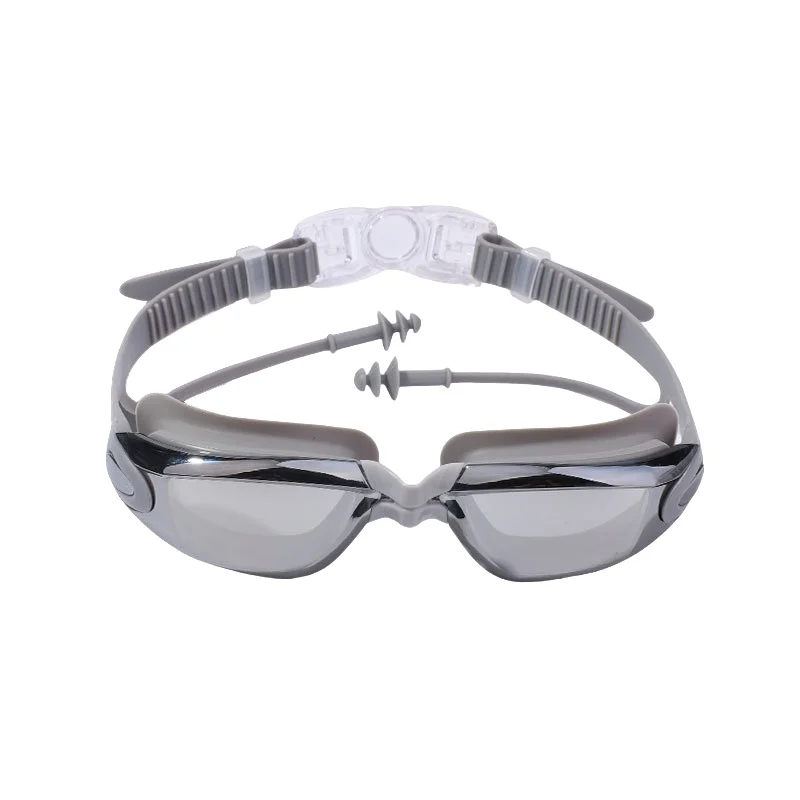 Professional Swim Goggles Plating Anti Fog Swimming Pool Eyewear Men Women Waterproof Water Sports Glasses Conjoined Earplugs 5