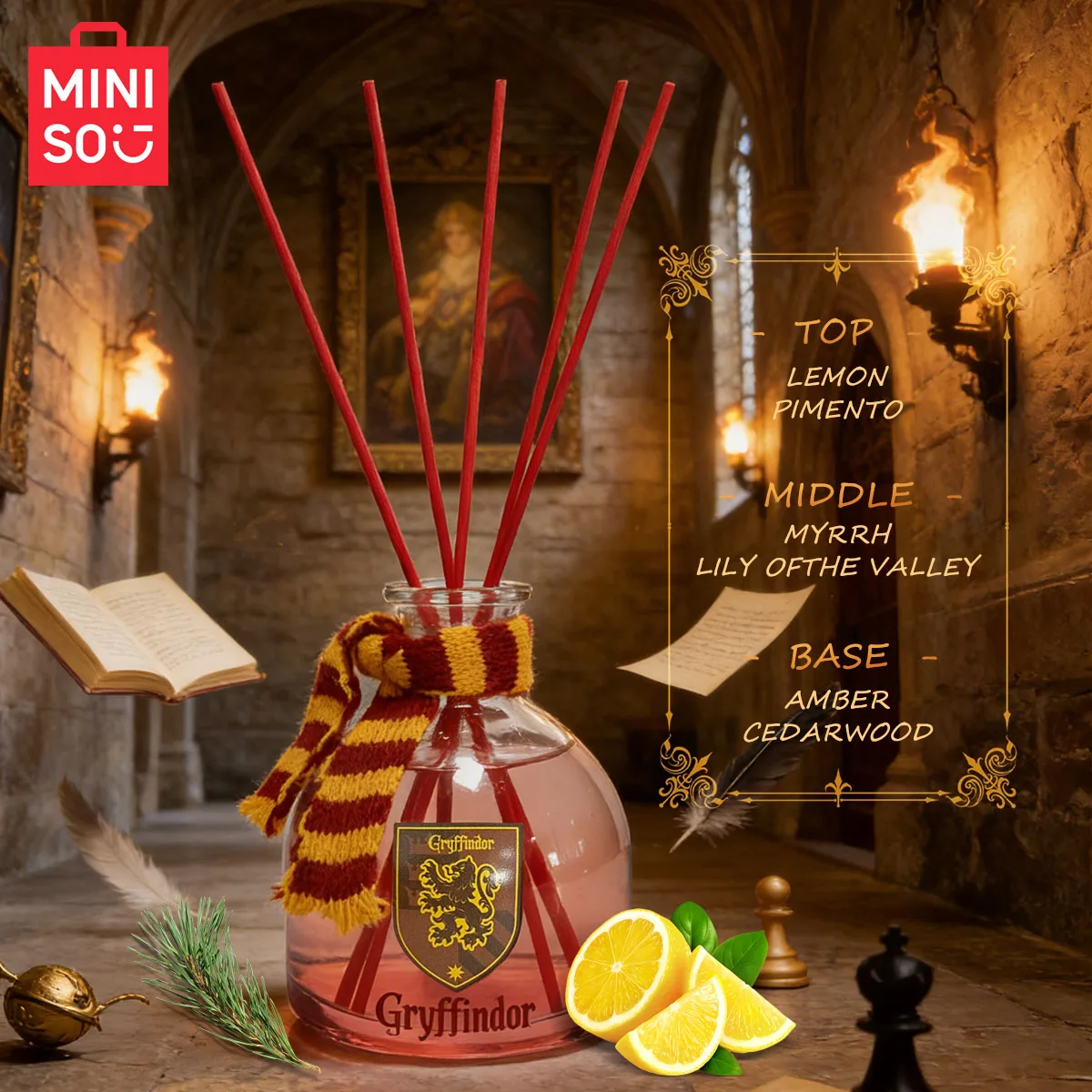 Gryffindor Scarf and Wand Detail