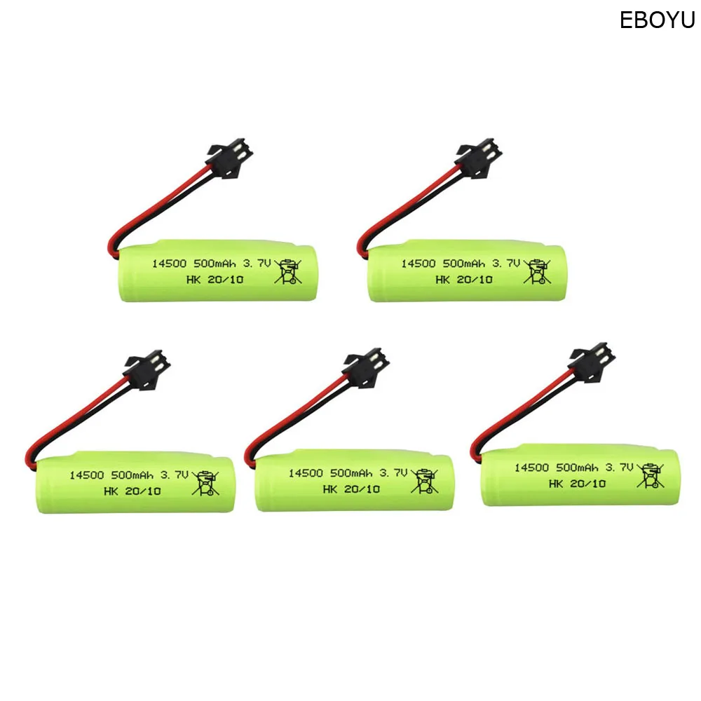 

EBOYU 3.7V 500mah SM-2P Connector Li Battery for DE35 DE38 DE40 DE50 TB202 TB201 TM201 TM202 TC141 RC Stunt Car Battery