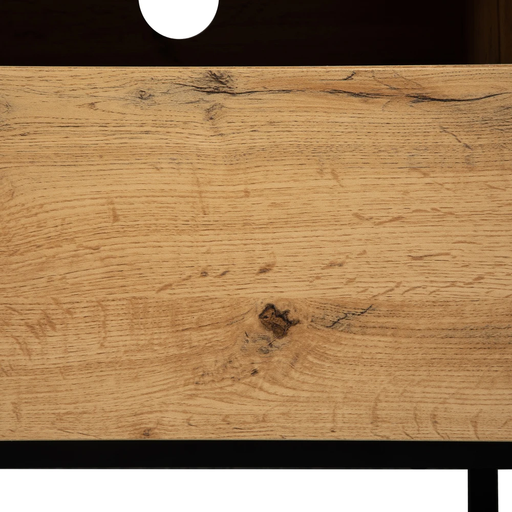 PINGGO 180CM Moderner Farbblock-TV-Schrank mit Holzgitter TV-Einheit Aufbewahrungskonsole für Wohnzimmer – Detail 18