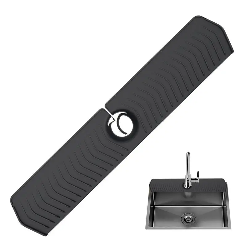 

Silicone Faucet Mat Sink Splash Faucet Pad Foldable Kitchen Drying Mat Draining Pad For Counter Kitchen Bathroom
