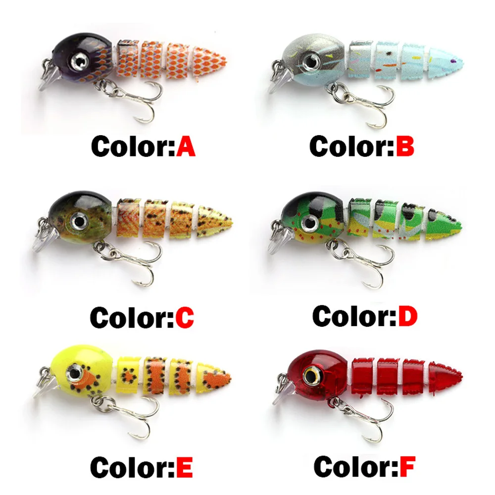 Mini 55MM 5G Hard Custom Sinking Multi Jointed Swimbait Tadpole Fishing Lure  Life Like Swim Action For Bass Trout Fresh water