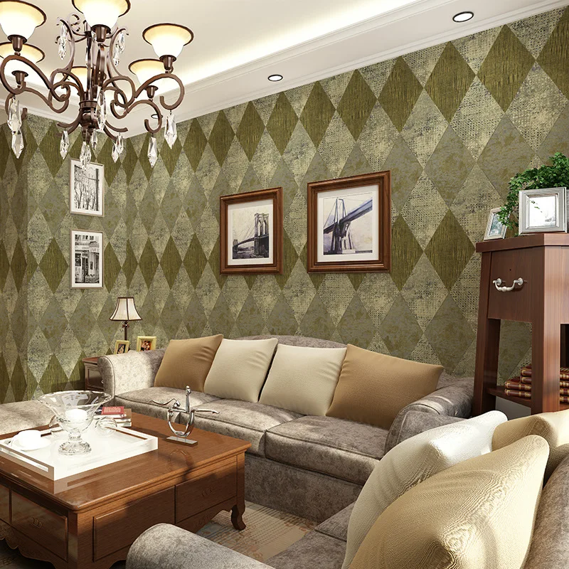 

Американская ретро-обои, 3D фотообои для стен, ванной комнаты, домашний декор, клетка, 3 D, настенная бумага в полоску, рулон