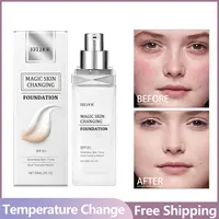 Temperature Change Liquid Foundation No Creasing Light thin Fullcover Concealer Moisturizing Waterproof Female Makeup Product 1