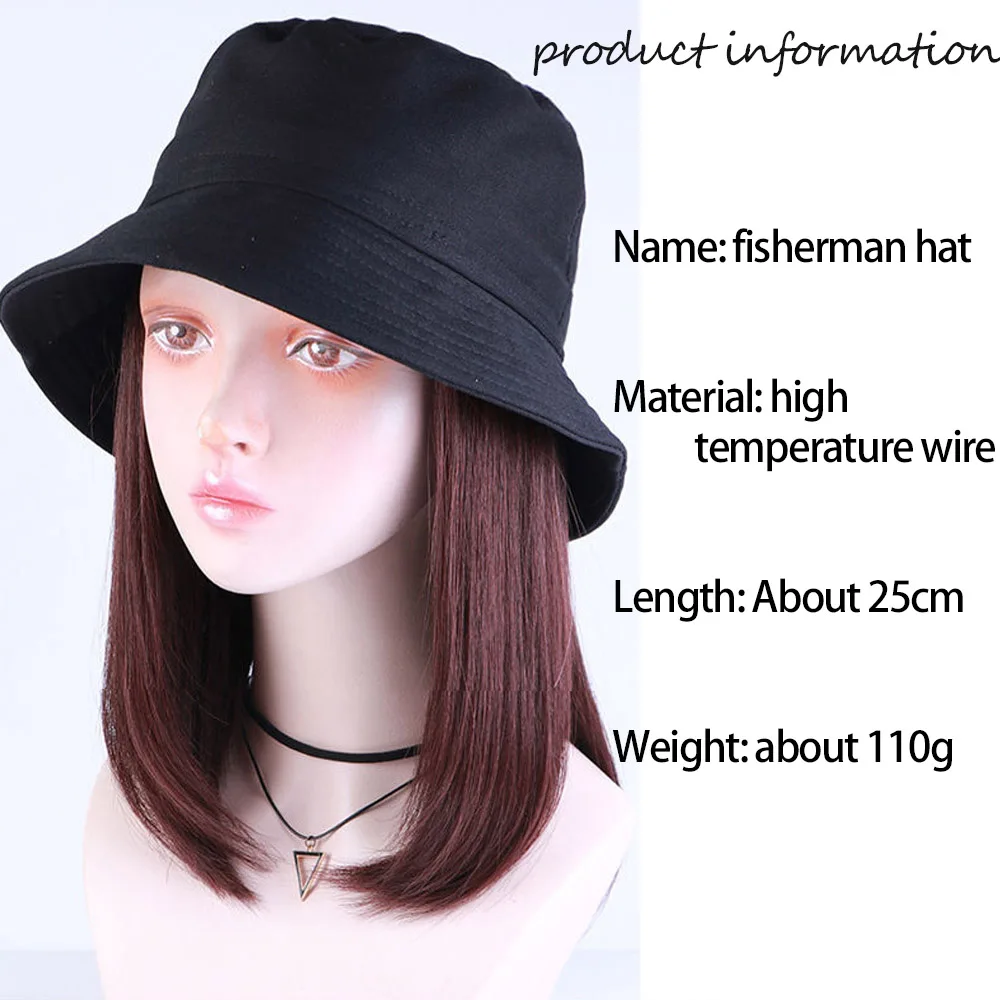 Панама синтетическая с шапкой для волос модная короткая прямая Осенняя Женская Осенняя шляпа с зажимом для наращивания волос