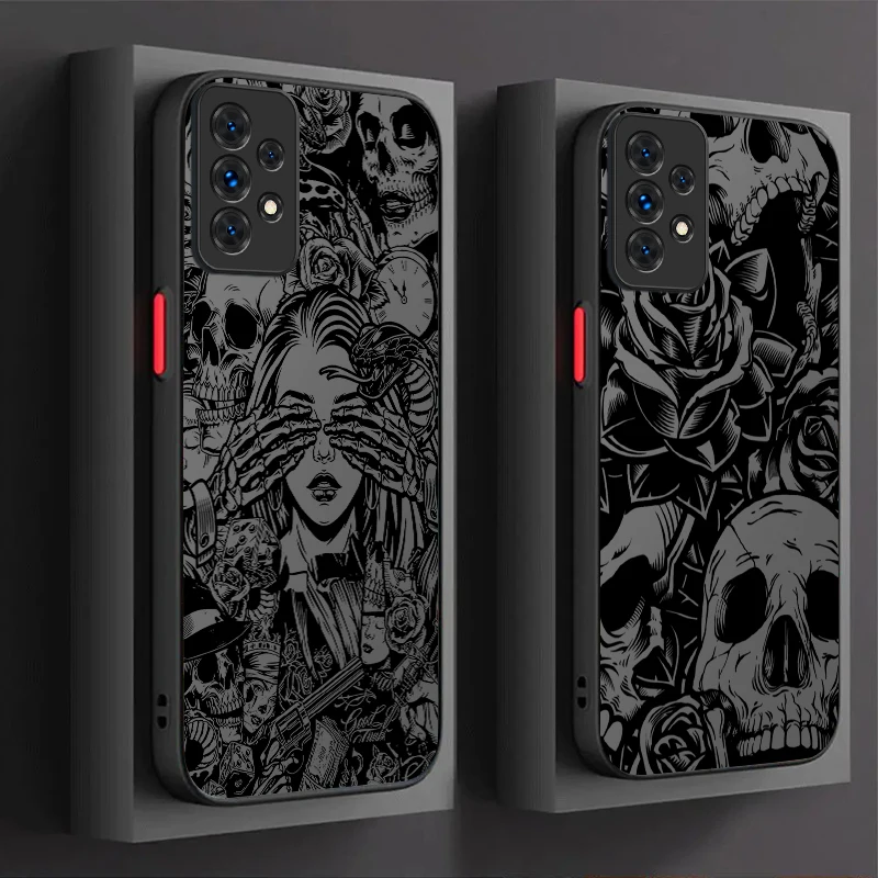 Black Graffiti Skull Phone Case Cover
