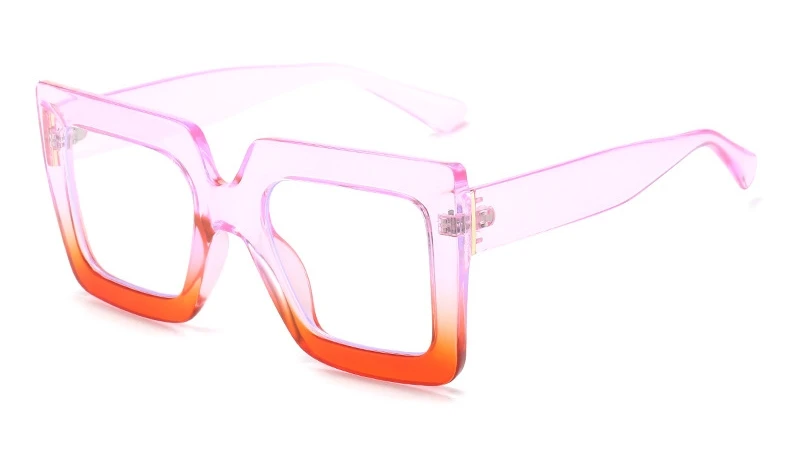 Vibrant Oversized Square Black Eyeglasses with Clear Lenses