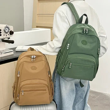 Zaino da Viaggio in Nylon alla Moda per Donne, Borsa Multifunzionale a Tracolla, Zaino Giovanile per Scuola e Libri