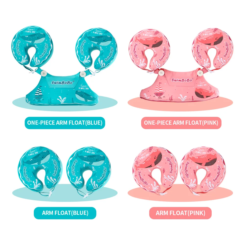 Non-Inflatable Baby Swimming Ring Kids One-Piece Sleeves Arm Rings Tube For Summer Swimming Armbands Circle Floating Trainer 4