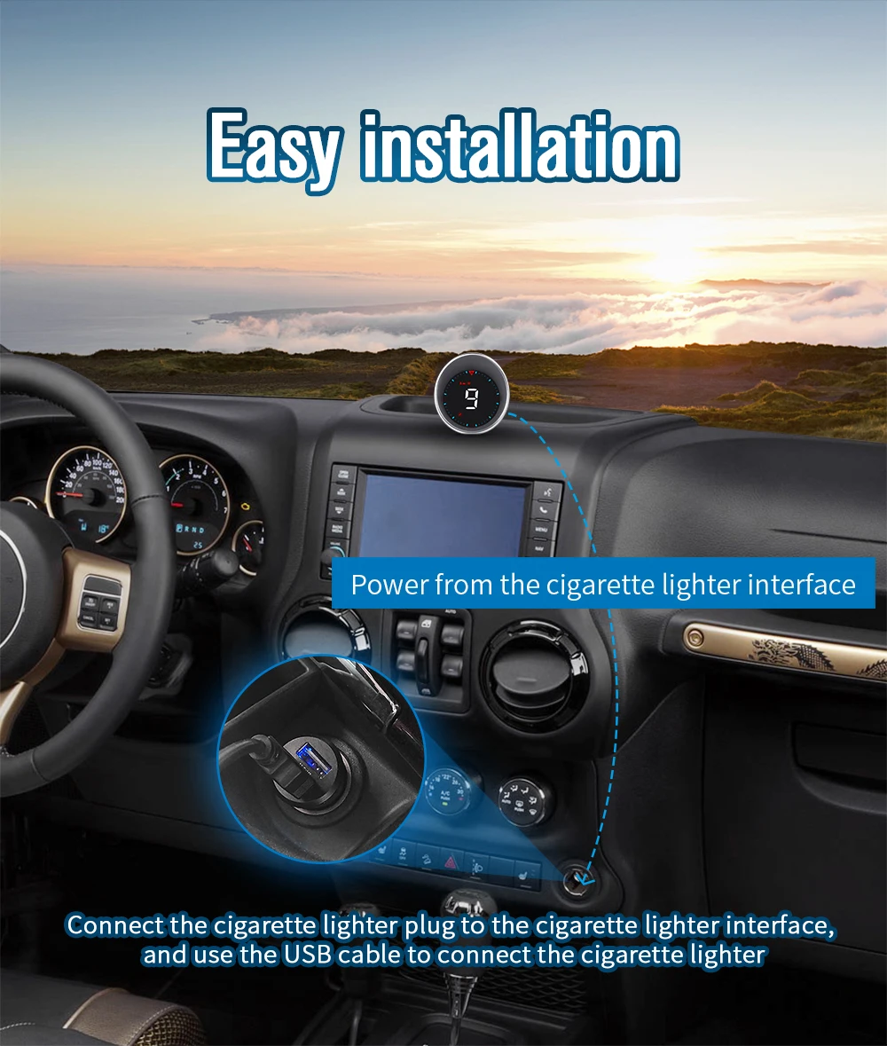 G5 HUD Car Head Up Display Smart Digital Speed Mileage Tester Meter MPH KMH Gaug
