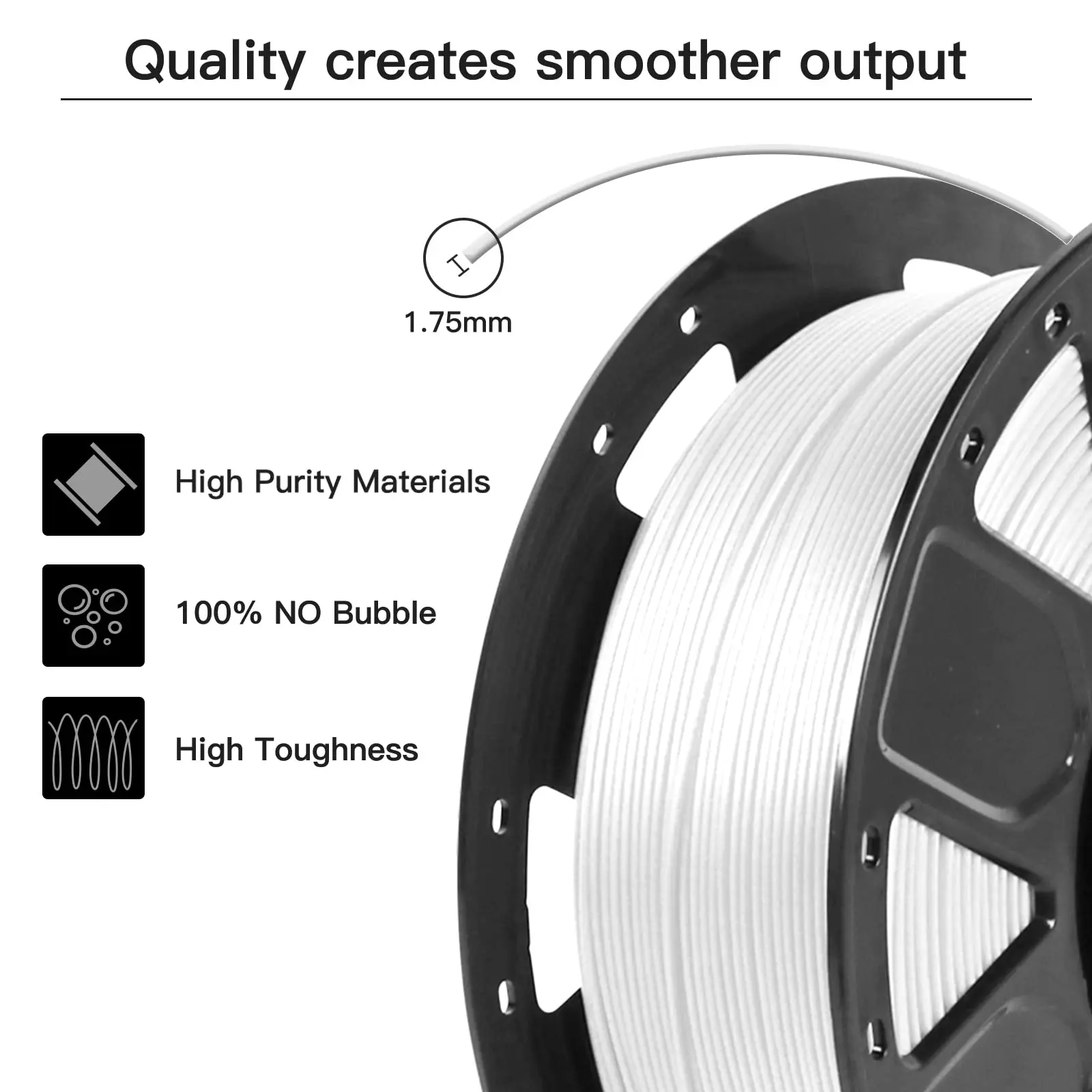 CREALITY 3D 1KG 1.75mm PLA 필라멘트 엉킴 방지 강력한 접착력 치수 정확도 +/-0.02mm 엔더 3 V2 모든 FDM 3D 프린터용