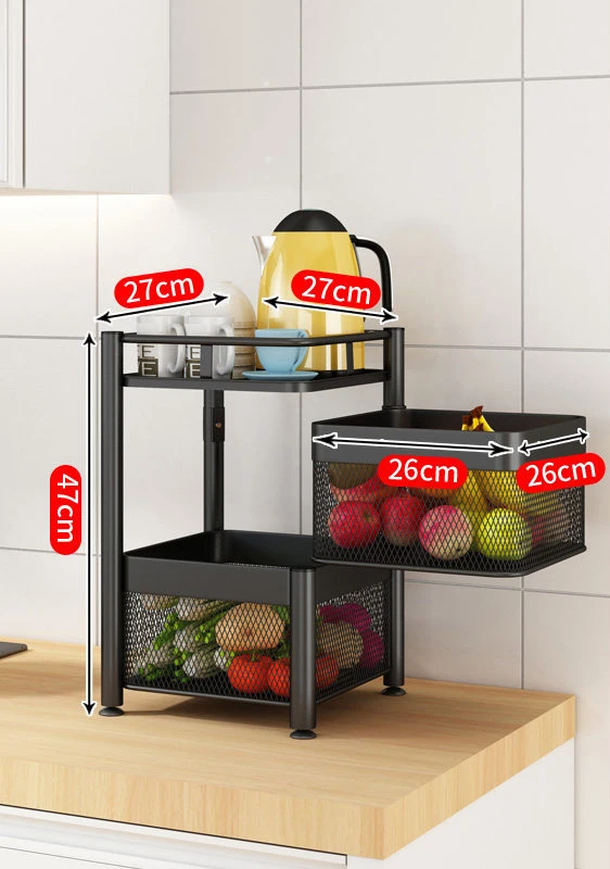 5 Layers Kitchen Rotating Shelf 360 Degree Baskets Fruit Vegetable Storage  Rack Floor Round Shelf With Wheels - Racks & Holders - AliExpress