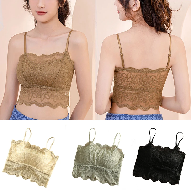 

Bralette Top Camisole Padded Crop Top Sexy Breathable Lingerie Lace Tank Camisoles For Women Fashion Strap Camisole Sleep Tops