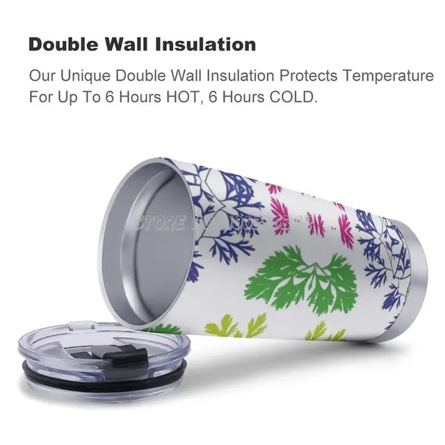 A Herb Garden Travel Coffee Bögre 20 Oz Autó Csésze Tea Kávé Bögrék Pecsétek Fedelet - Image 4