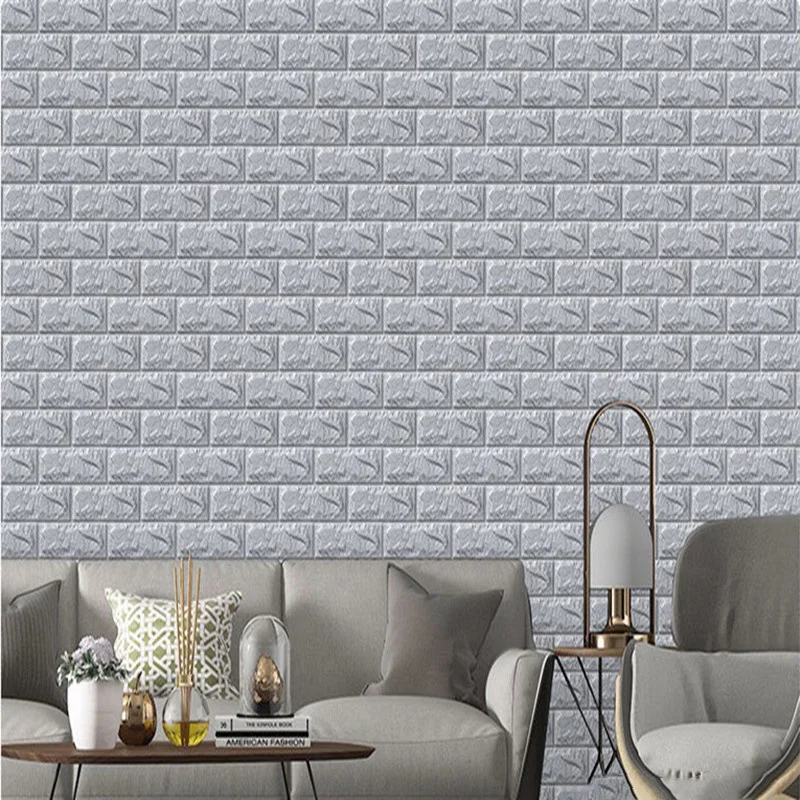 10PCS 3D Wall Sticker Imitation Brick Dormitory Decoration Waterproof Self Adhesive Wallpaper Anti Collision Wall Paste For Room