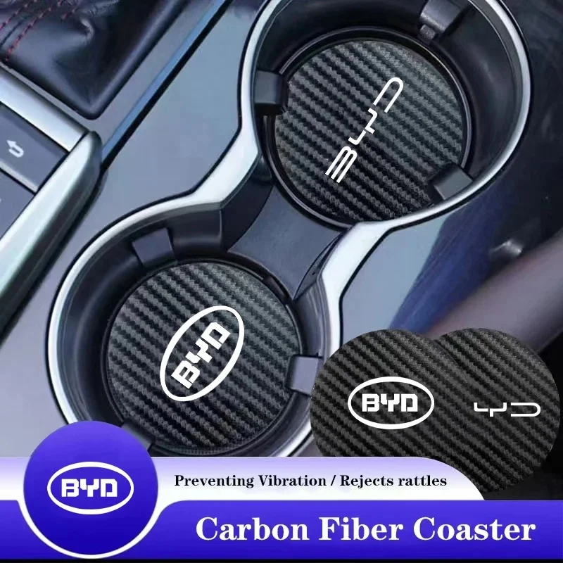 2Pcs 방수 내열성 자동차 컵 홀더 패드 BYD Tang EV Han EV Song Pro Yuan UP 자동차 액세서리