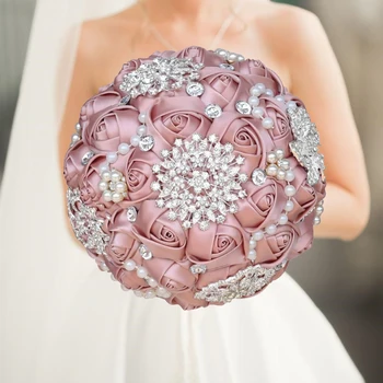 Bouquet da sposa rosa cipria per sposa e damigella d'onore