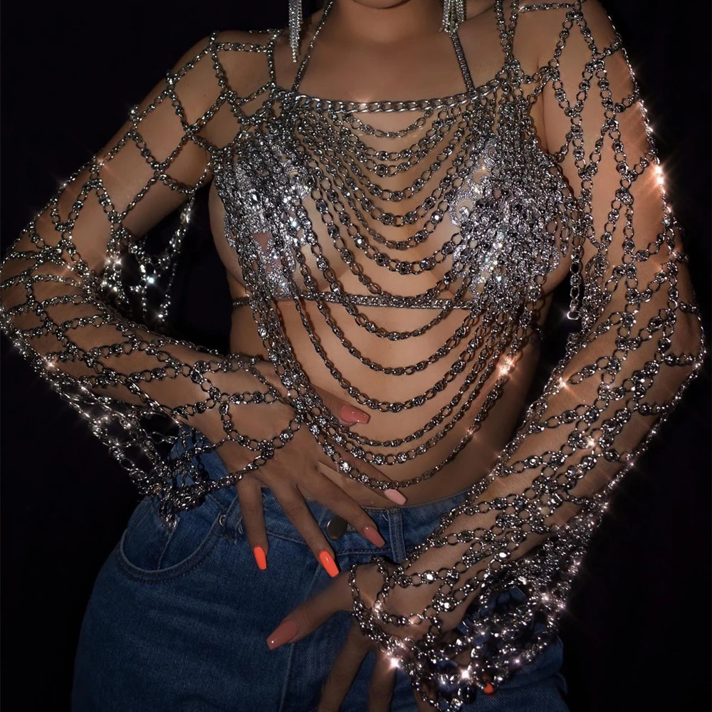 

Соблазнительное тело с кисточками Стразы, наплечная цепочка, цепочка для тела, одежда для ночного клуба и вечеринки, бикини с кристаллами, платье на грудь, нижнее белье, цепочка