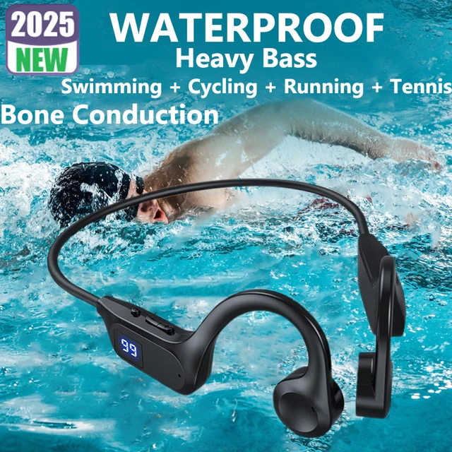 Real Bone Conduction Earphones With TF Card Sport Wireless Earphone Bluetooth-Compatible Headset Hands-free With Mic For Running