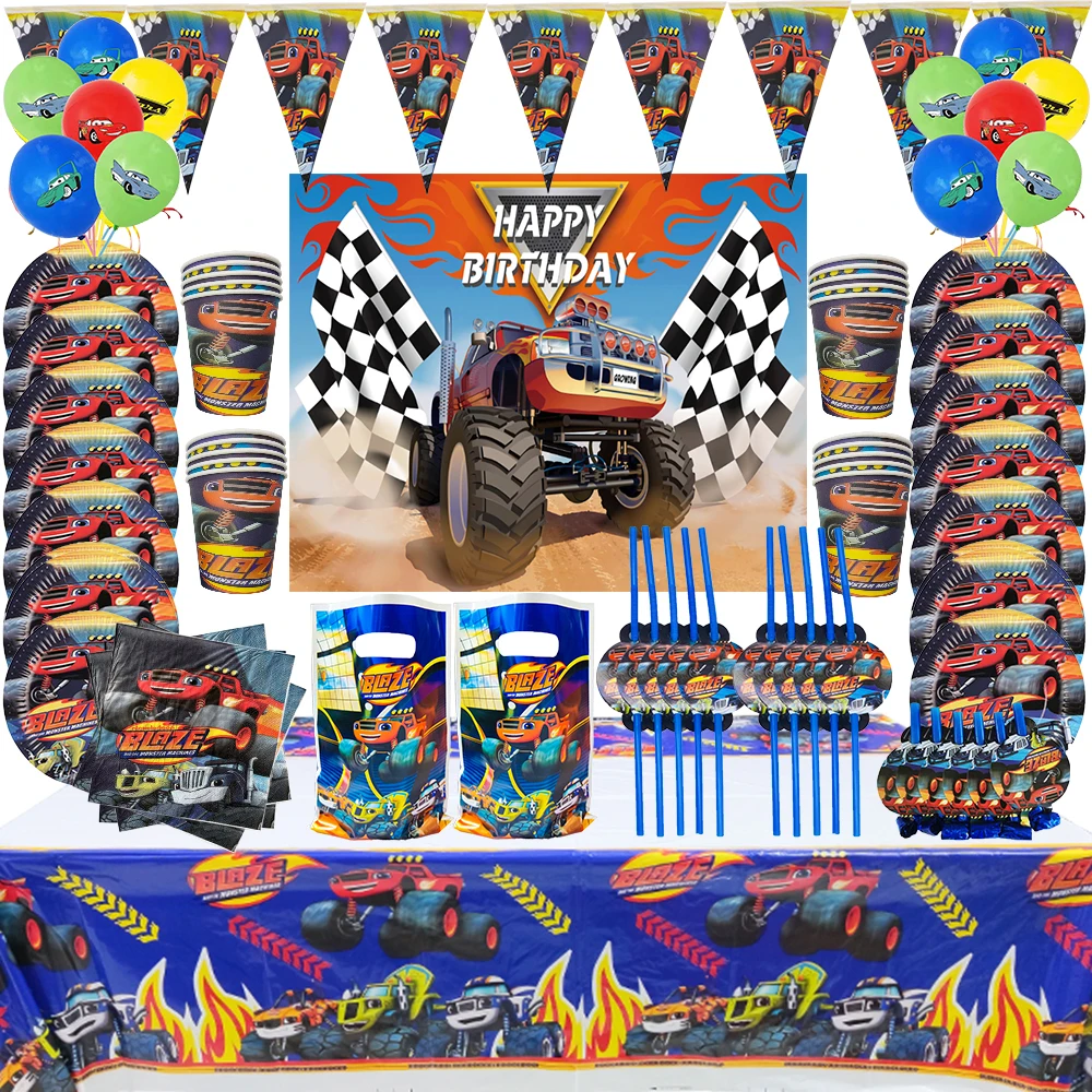 12Pcs Blaze Monster Foil Balloons Cartoon Sports Car Number Ballons Macchine Per La Decorazione Della Festa Di Compleanno Racing Racecar Kids Toys