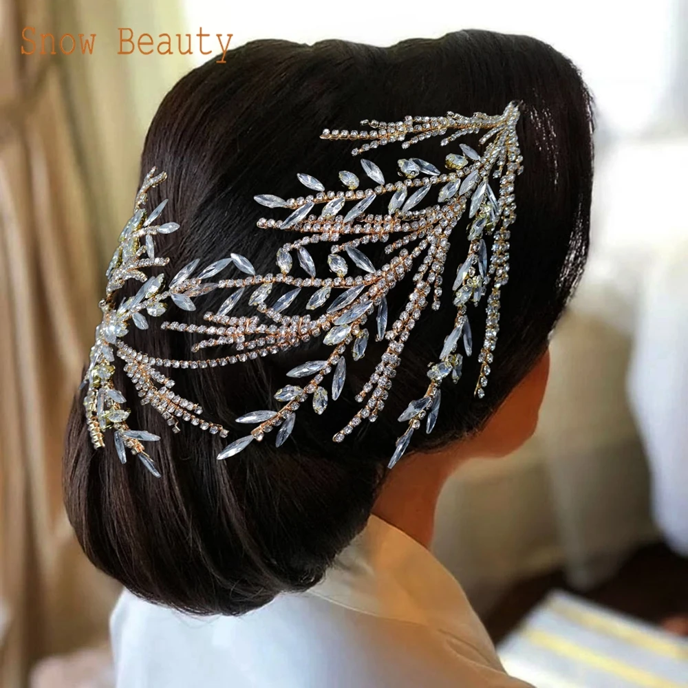 DZ058 Rhinestone Wedding Hair Band Silver Gold Headpiece for Brides Princess Headwear Bridal  Headband Party Prom Head Jewelry