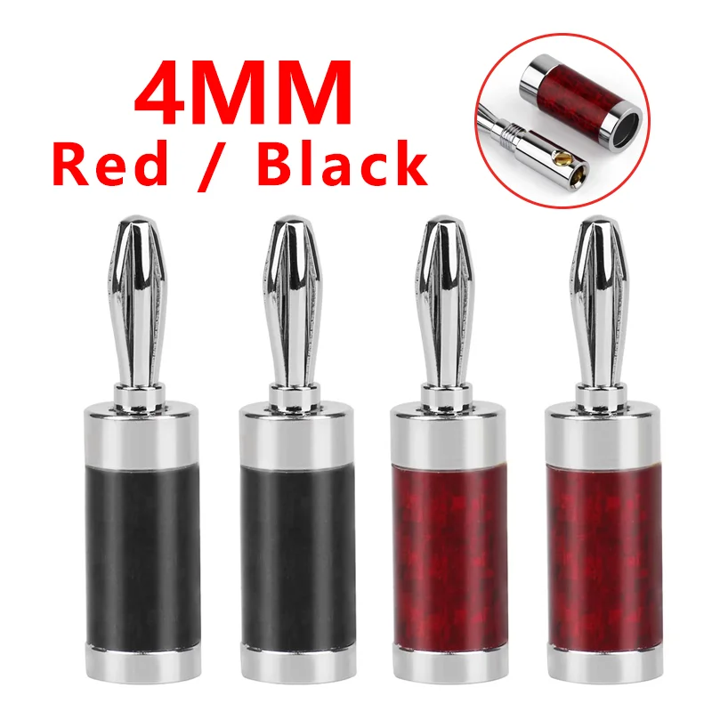 

8PCS 4mm Rhodium Plated Banana Plug Socket Speaker Horn Audio Video Welding Free Terminal Jack Joint