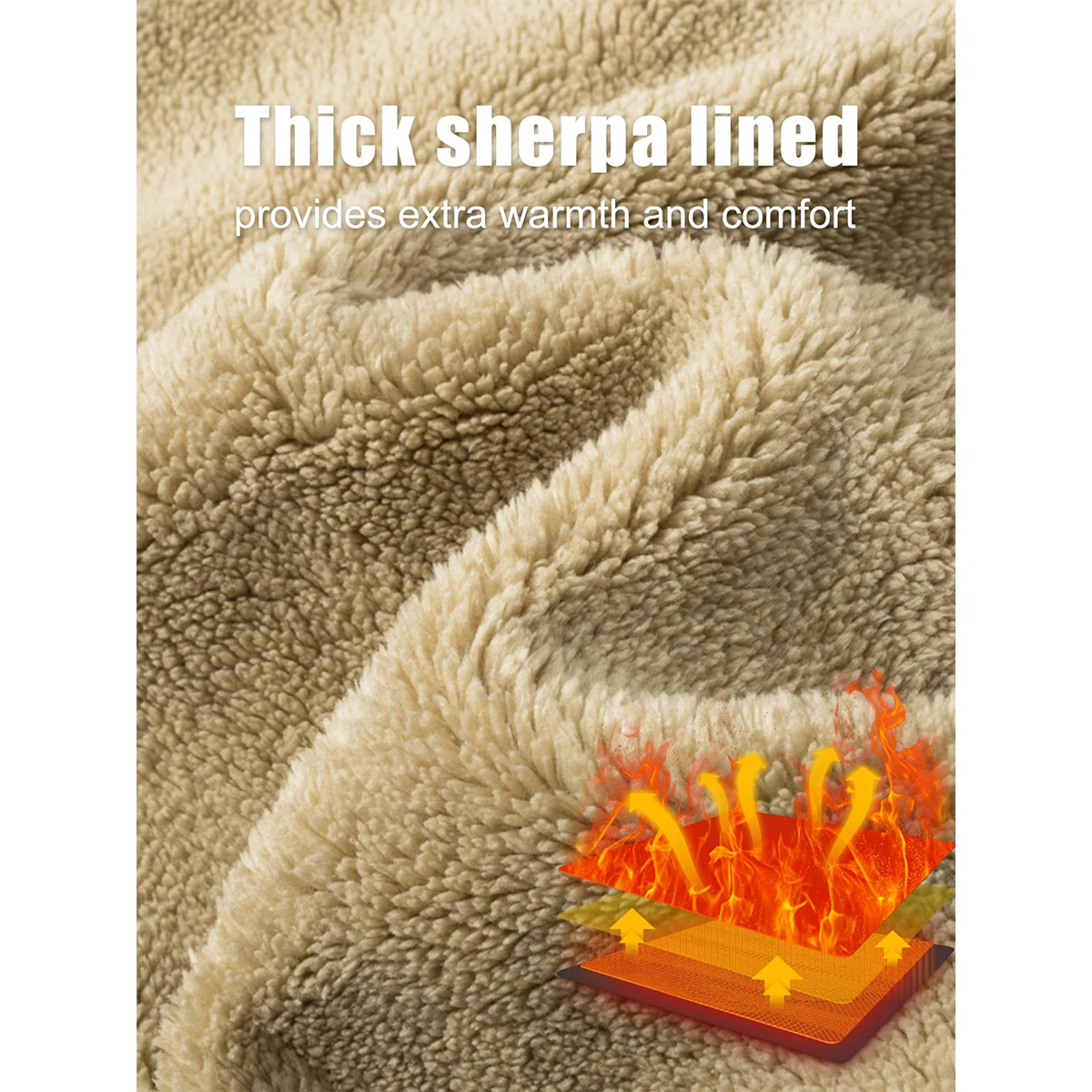 MAGCOMSEN 1/4 Zip Thermal Warm Sweatshirts Mens Sherpa Lined Turtleneck Fleece Heavyweight Pullover Winter Warm Sweaters Male