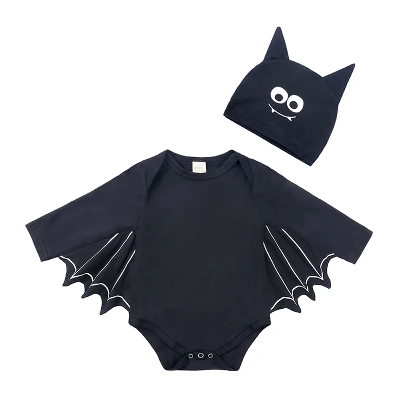 

Halloween Cosplay Clothing 0-24M Toddler Baby Boys Girl Bodysuits+Hat Long Sleeved Cotton Infant Baby Boys Girls Jumpsuit