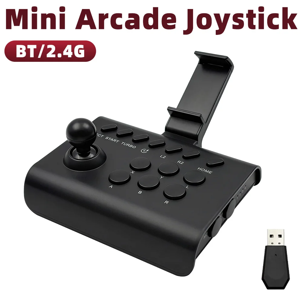 PC/안드로이드/iOS 폰용 BT 미니 아케이드 조이스틱 2.4G 무선 게임 컨트롤러 스트리트 파이터/마메 게임패드용 파이팅 스틱