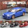 1/32 Subaru Impreza WRX 22B STI JDM Toy Car Model Diecast Metal Vehicle Miniature Sound & Light Pull Back Collection Gift Kid 1