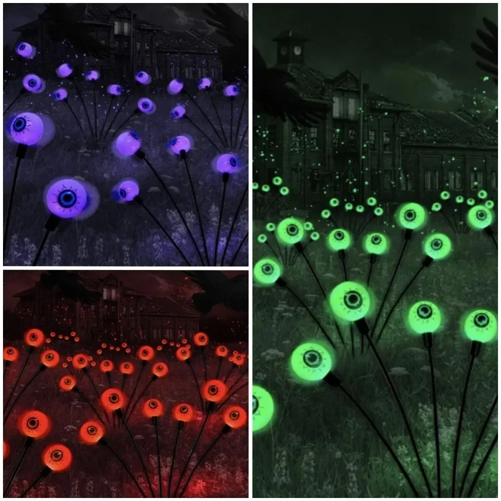 1-10PCS Halloween LED Eyeball Lights Solar Garden Lawn Lights Outdoor Scary Decoration Halloween Party Decoration solar ground lights solar led lights solar lights lawn lamp garden lighting