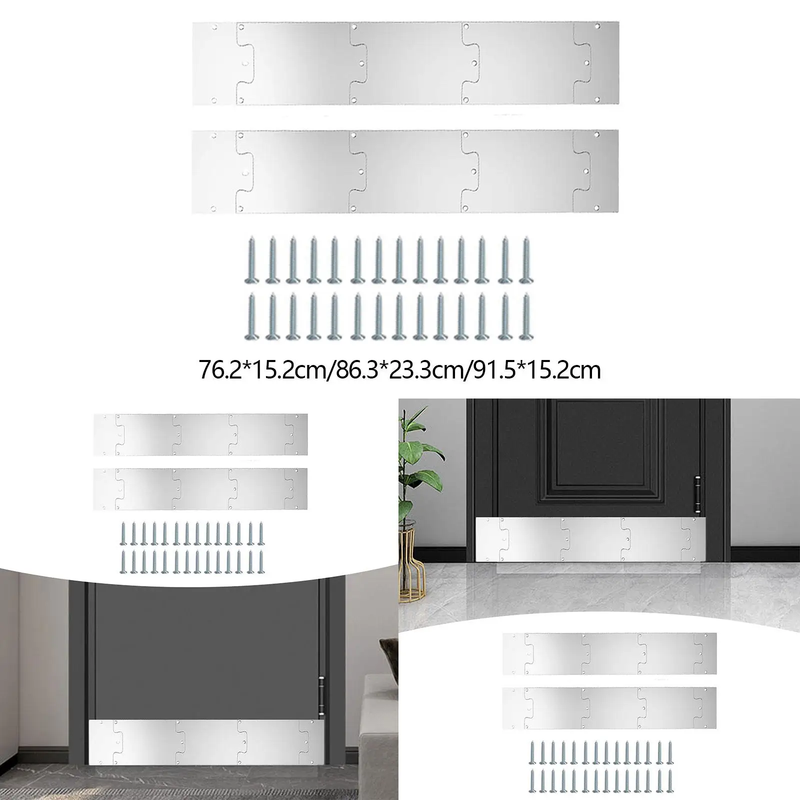 Door Kick Plate Rectangular Stylish for Exterior Doors Door Bottom Protector