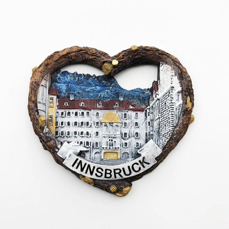 

Fridge magnet Innsbruck Street View Decoration Resin Refrigerator Magnet Message Sticker Tourist Souvenir