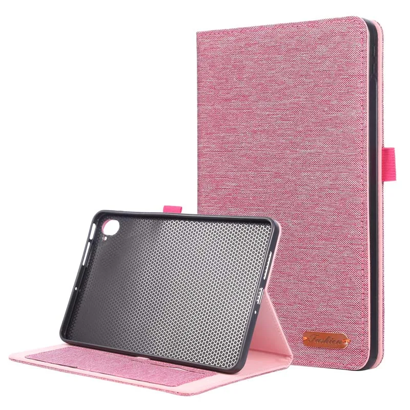 Jeans Fabric Flip Case with Stand Holder and Card Slots