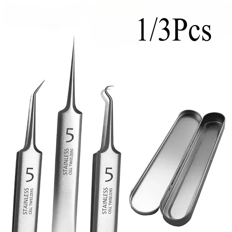 Pimples Blackhead Tweezers German Ultra-fine No. 5 Cell Pimples Blackhead Clip Tweezers Beauty Salon Special Scraping Closing Artifact Acne Needle Tool