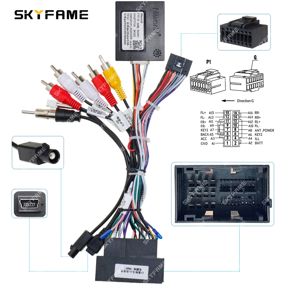 SKYFAME Car Wiring Harness Adapter Canbus Box Android Radio Power Cable For Fiat Doblo 500L Fiorino Alfa Romeo Giulietta FTF1.20